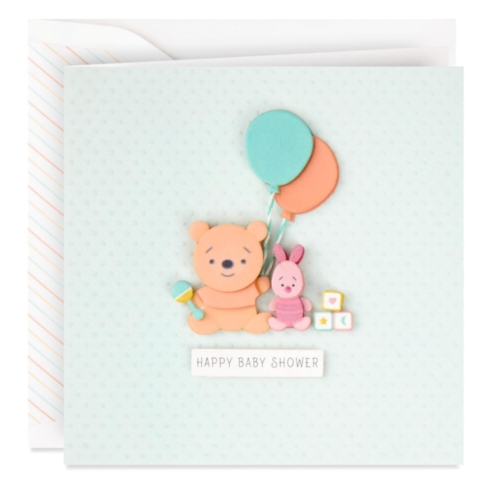 Hallmark Signature Baby Shower Card | Disney Winnie The Pooh & Piglet